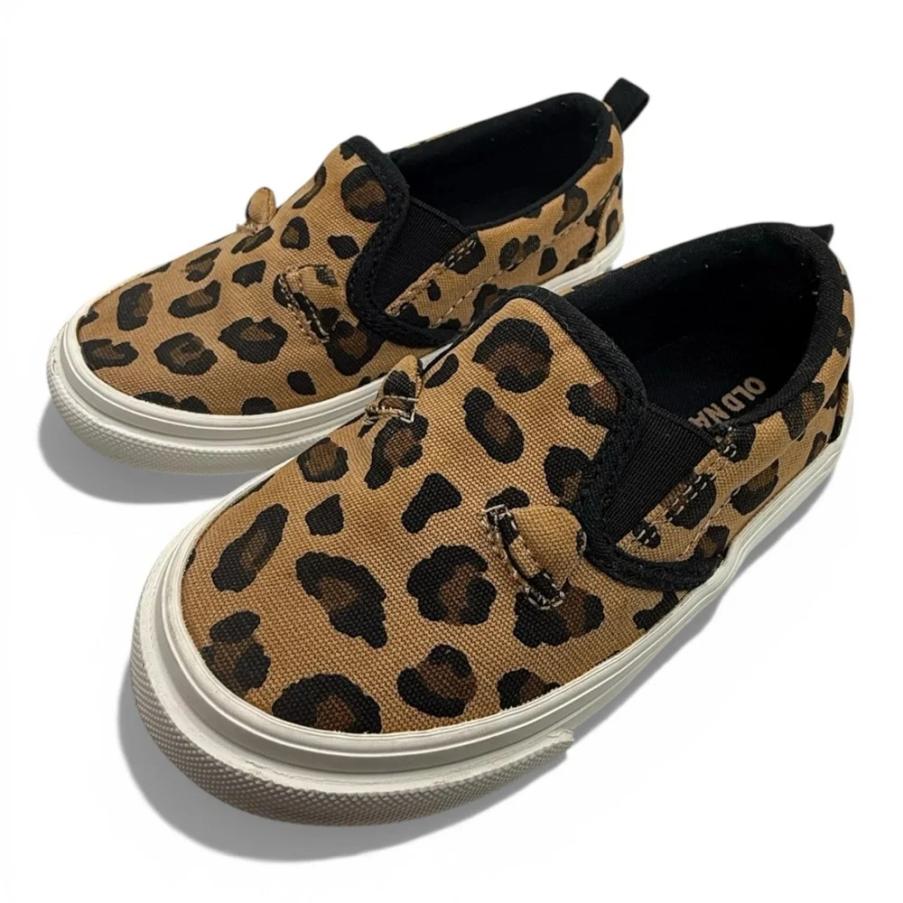 Old Navy Leopard Print‎ Slip On Sneakers Toddler Size 6